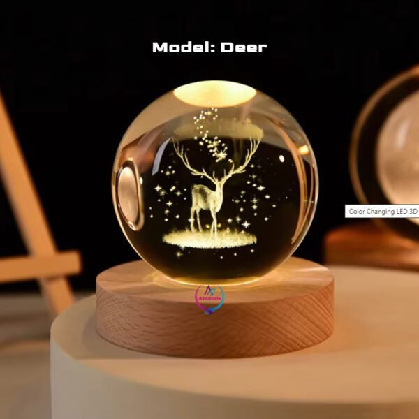 Color Changing LED 3D Crystal Ball 